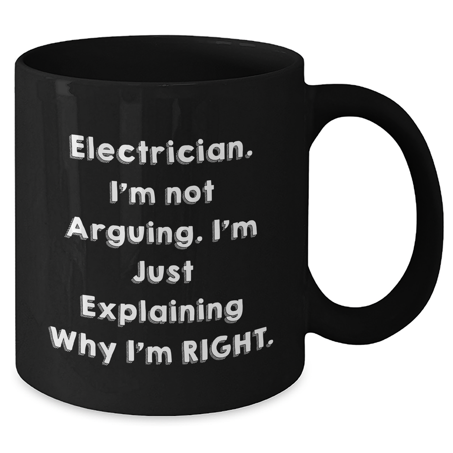 Electrician Humor Black Coffee Mug, Gifts from Friends for Electrician, Funny Father's Day Unique Gifts - Additional