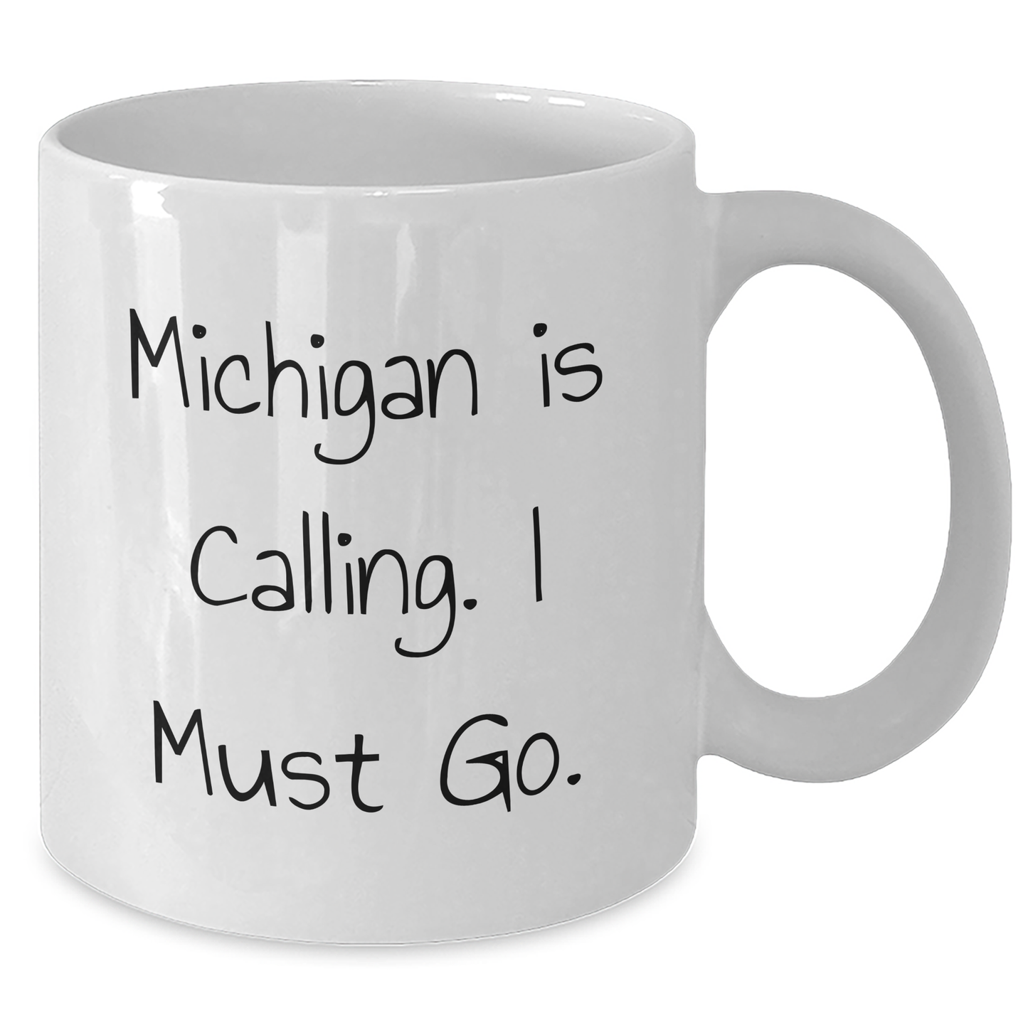 Michigan Gifts from Friends - Funny White Coffee Mug for Graduation, 'Michigan Is Calling. I Must Go.' Quote, 11oz or 15oz Capacity, Ceramic, Gifts for Michigan Lovers - Additional