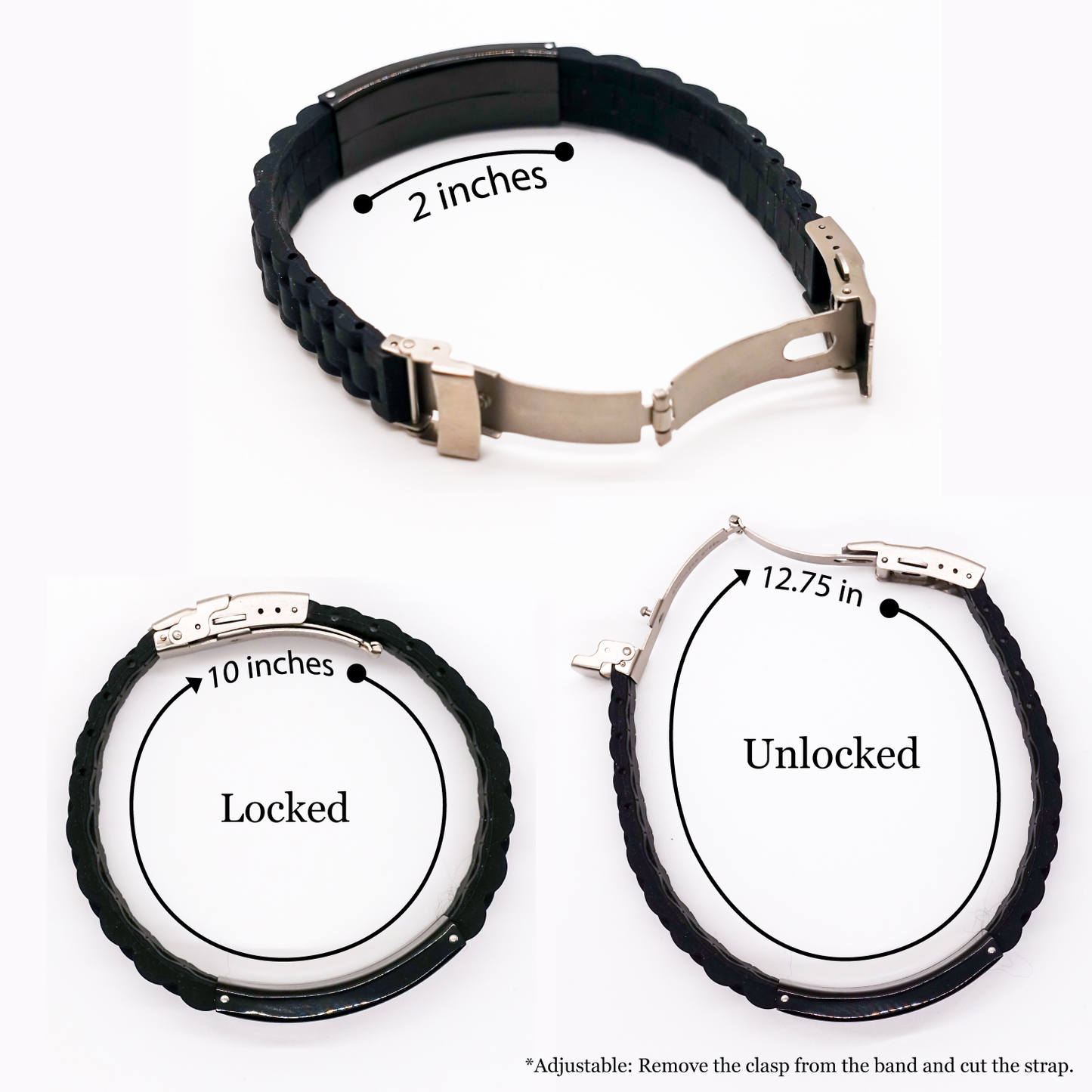 'Figure It Out Yourself' - Auditor Gifts for Father's Day - Glide lock Clasp Bracelet from Men for Men - Adjustable Black Stainless Steel and Silicone - Gifts from Friends for Auditor - Image 4