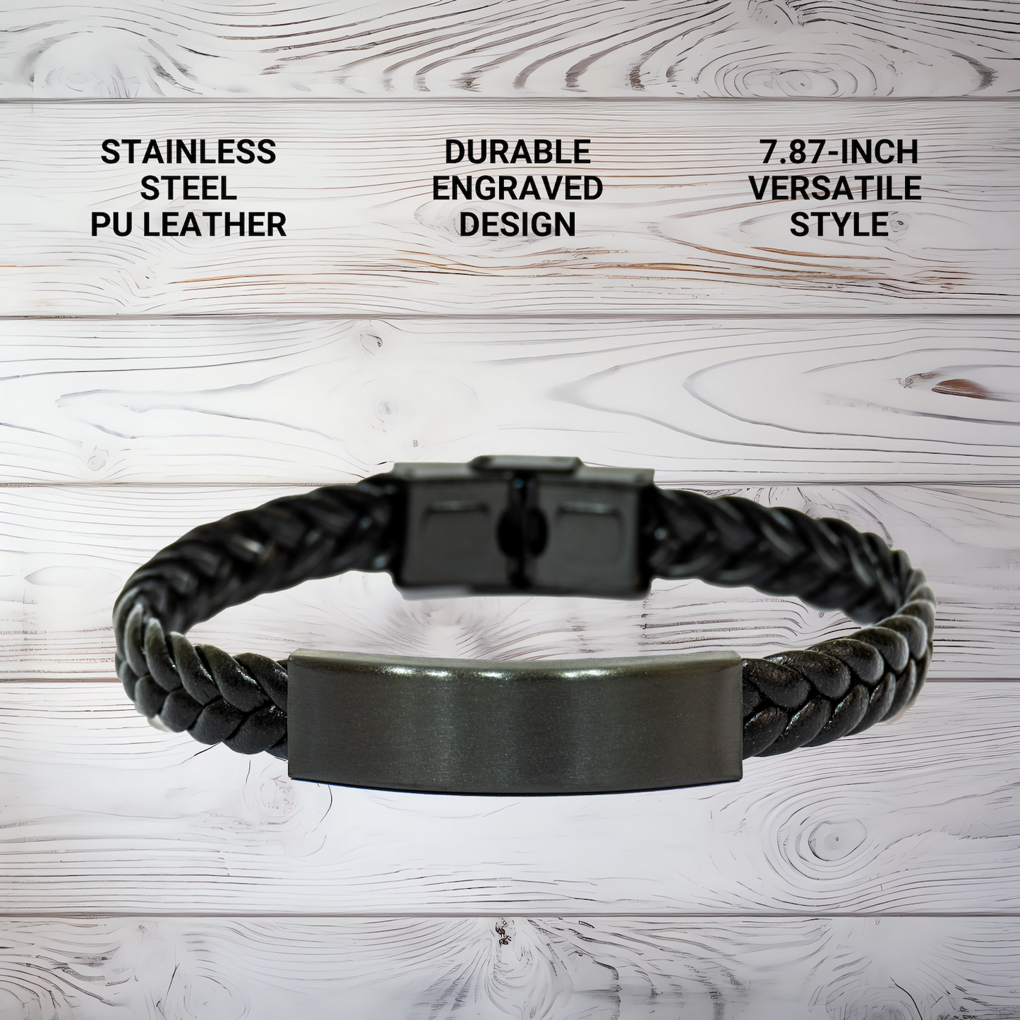 World's Greatest Security Guard Funny Quote Interlaced Leather Bracelet Gifts for Security Guards from Families on Mother's Day - Image 3