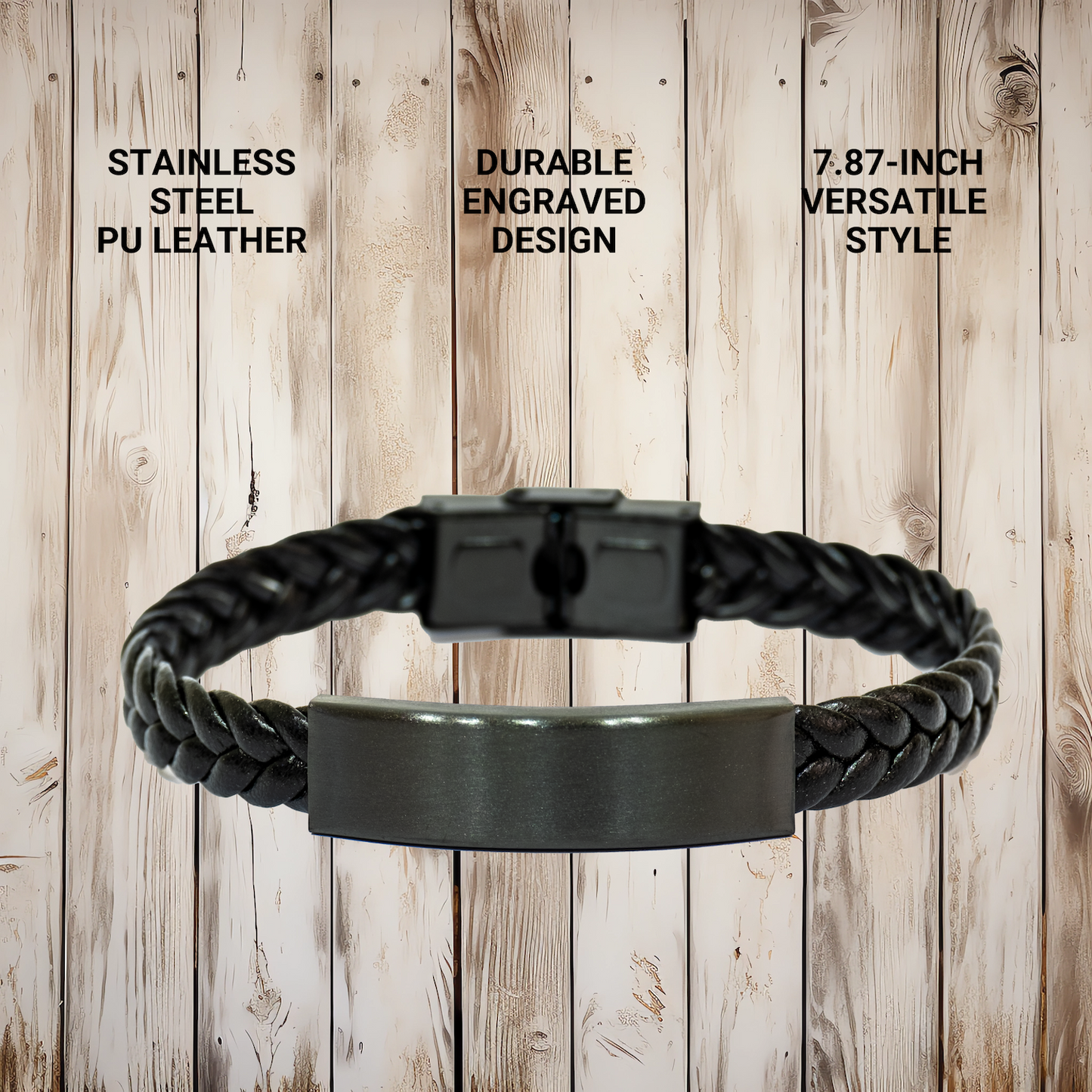 World's Greatest Security Guard Funny Quote Interlaced Leather Bracelet Gifts for Security Guards from Families on Mother's Day - Image 4