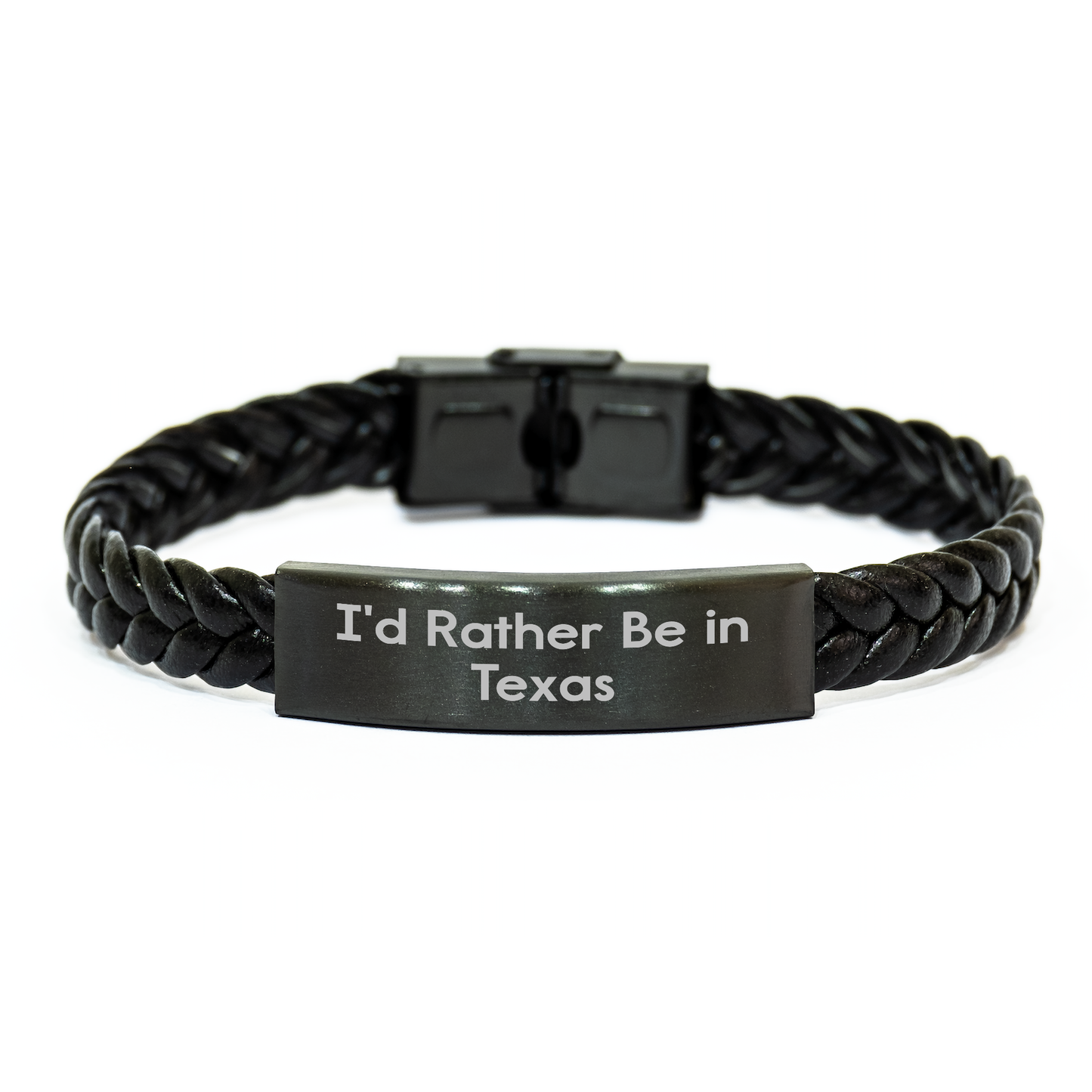 I'd Rather Be In Texas Interlaced Leather Bracelet Gifts for Her from Family, Unique Texas Mother's Day Unique Gifts - Image 1