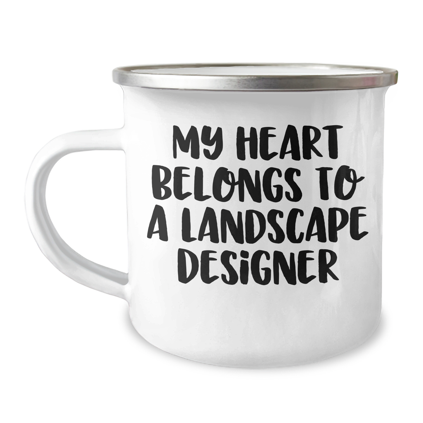 Funny Landscape Designer Gifts from Mom to Her Heart, My Heart Belongs To A Landscape Designer Quote on Camping Mug, Mother's Day Unique Gifts - Image 1
