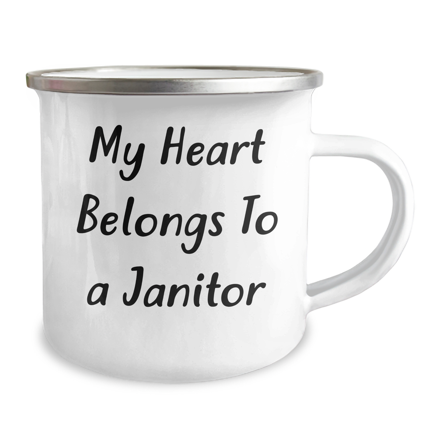 Funny Janitor Gifts, My Heart Belongs To A Janitor, Camping Mug for Janitor, Gifts from Men to Janitor, Unique Mother's Day Unique Gifts - Image 2