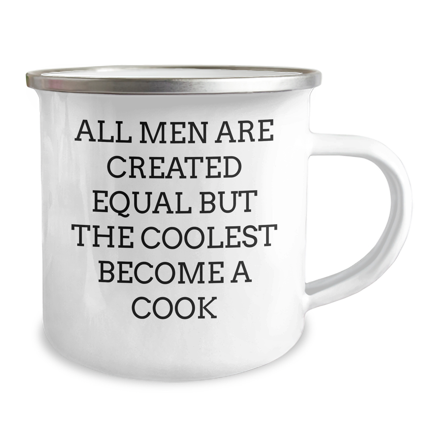 Funny Cook Gifts, Camping Mug for Men - 'All Men Are Created Equal But The Coolest Become A Cook' - Unique Father's Day Unique Gifts from Men - Image 2