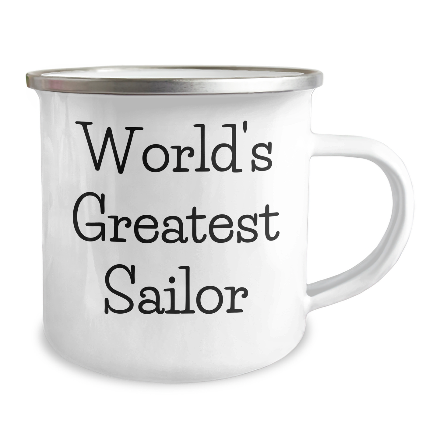 Funny Sailor Gifts for Men - 'World's Greatest Sailor' Ceramic Camping Mug, Unique Father's Day Present from Friends, 12 oz Stainless Steel with Enamel Finish - Image 2