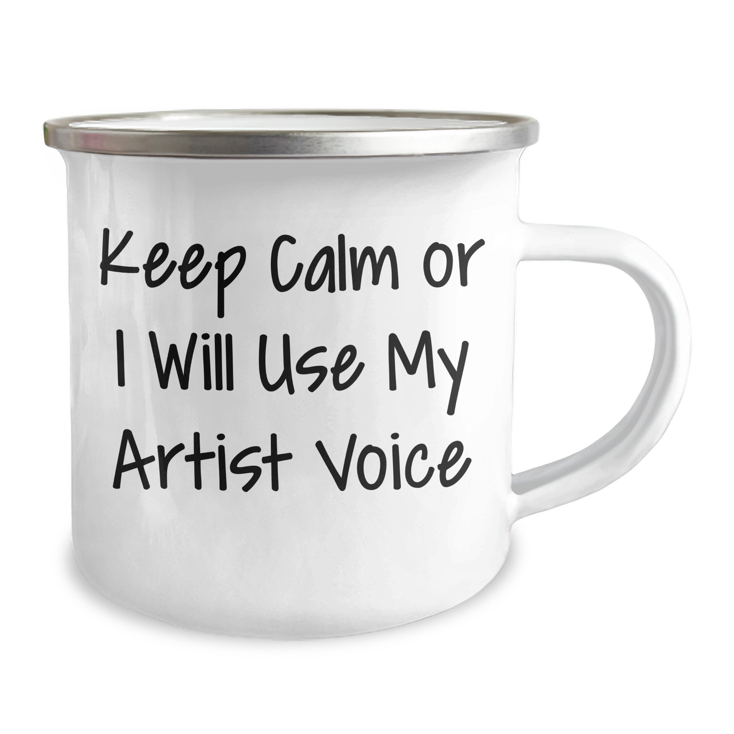 Funny Artist Gifts for Him - Keep Calm Or I Will Use My Artist Voice Camping Mug, Unique Father's Day Present from Friends - Image 2