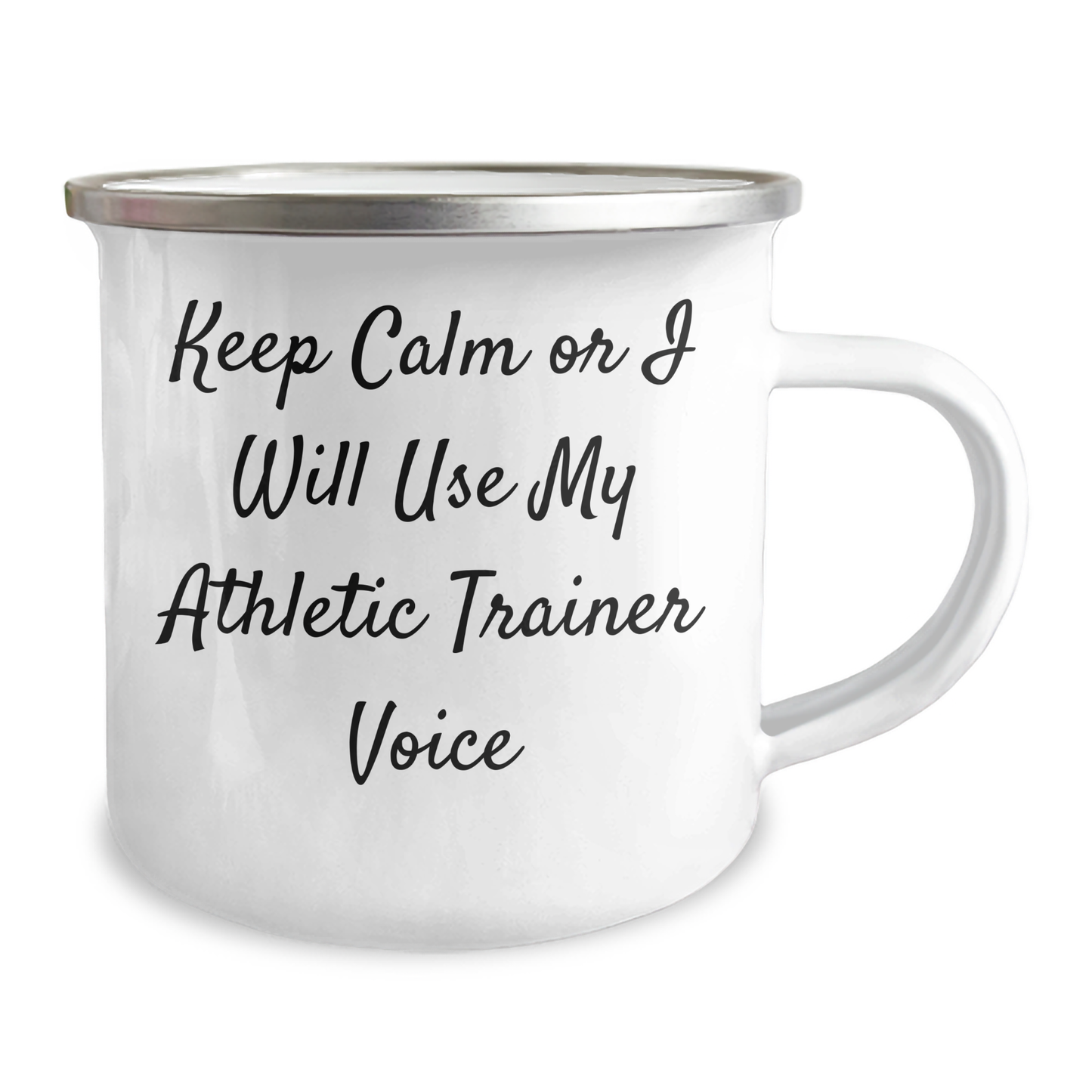 Funny Athletic Trainer Gifts for Men, Keep Calm or I'll Use My Athletic Trainer Voice Camping Mug, Father's Day Unique Gifts from Men for Husband, Sweetheart, or Friend - Image 2