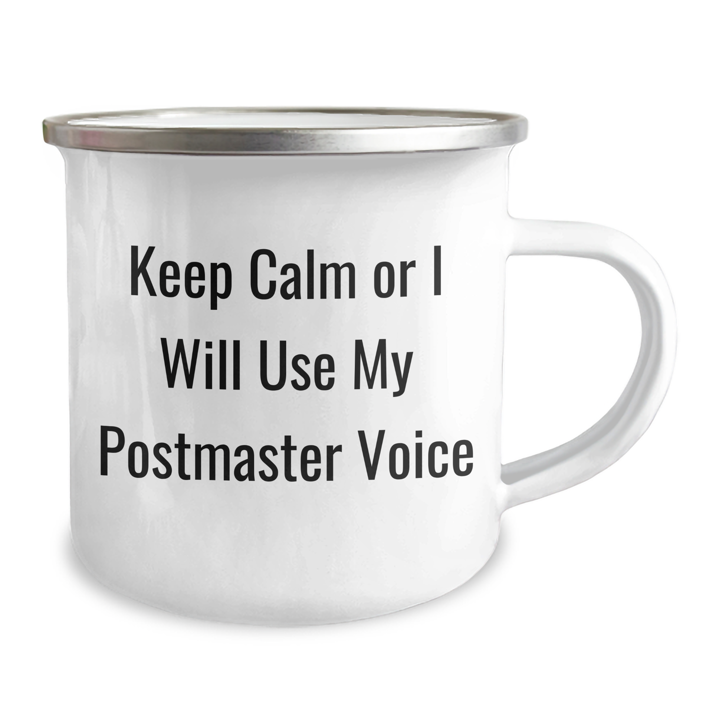 Keep Calm Postmaster Gifts from Mom for Mother's Day, Funny Camping Mug for Her, 12 oz Stainless Steel with Enamel Finish, Permanent Printing - Image 2