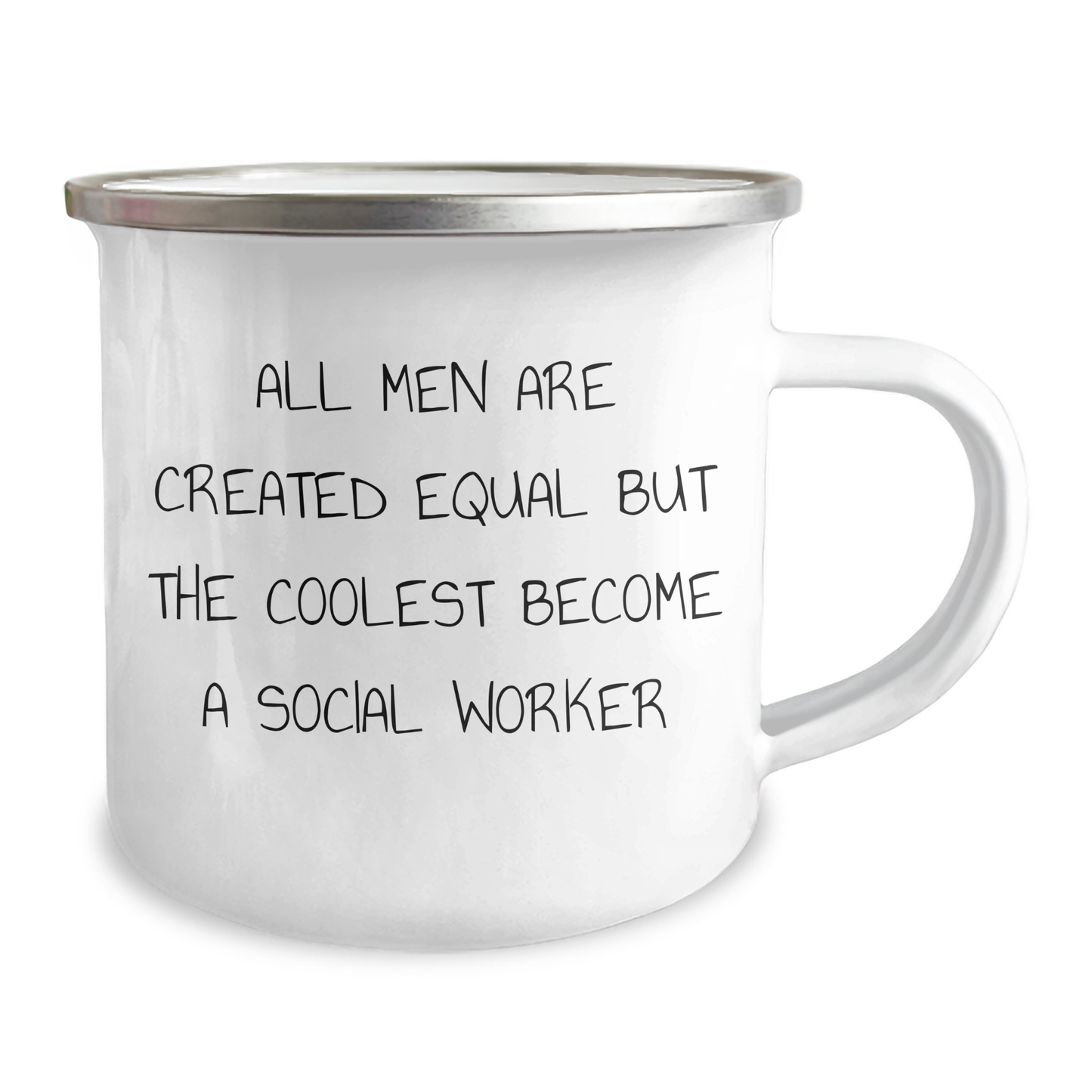 Funny Social Worker Gifts for Dad - 'All Men Are Created Equal But The Coolest Become A Social Worker' Camping Mug, Father's Day Unique Gifts from Family to Men - Image 2