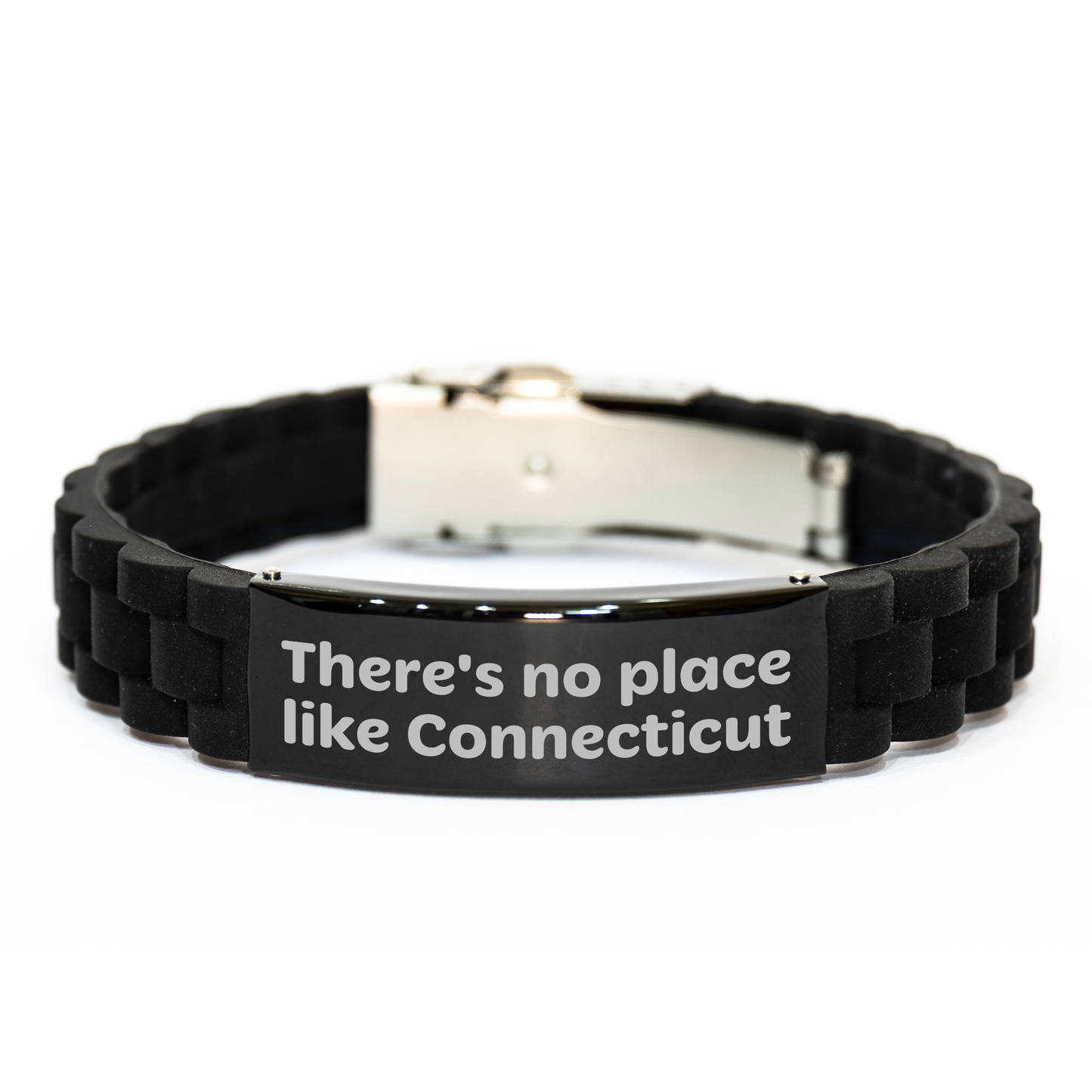 Connecticut Gifts, Unique Glide lock Clasp Bracelet, There's No Place Like Connecticut, Father's Day Unique Gifts from Friends to Men in Connecticut - Image 1