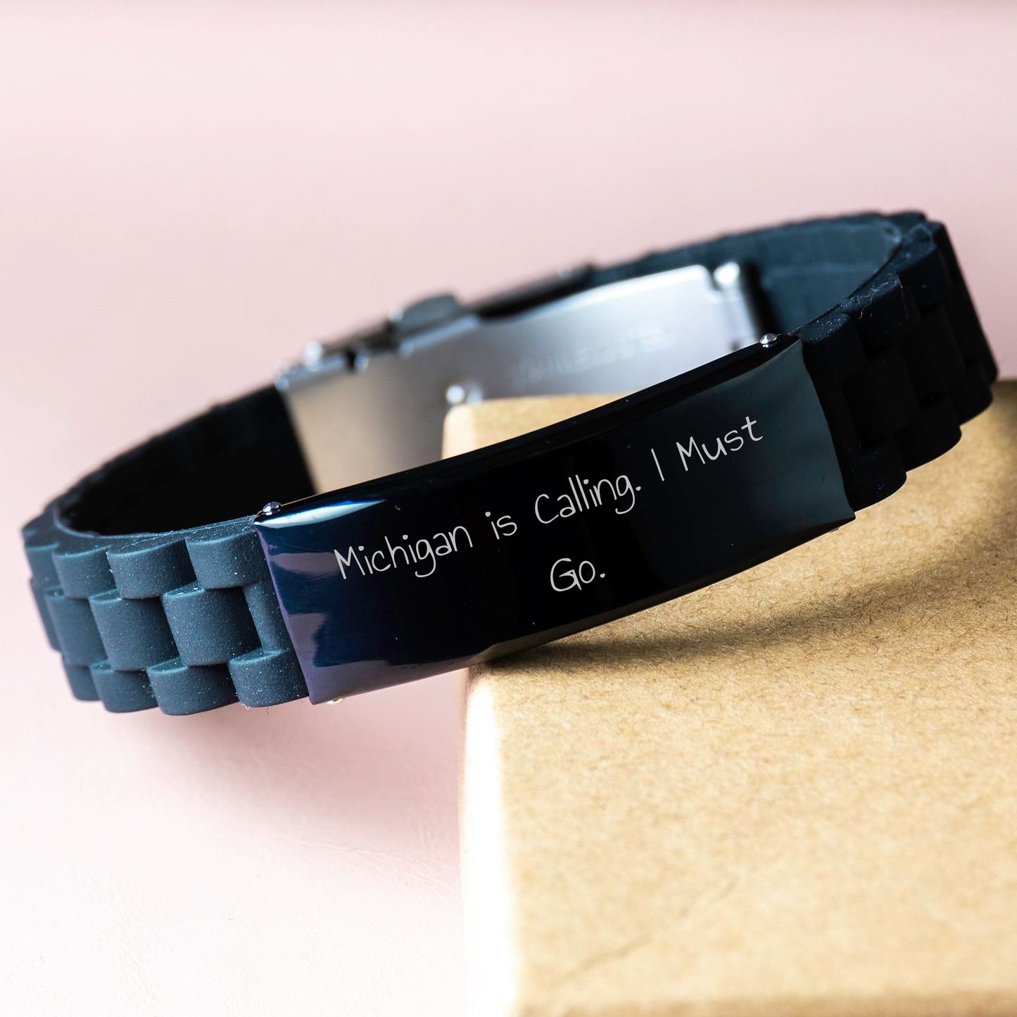 Michigan Calling Gifts for Men from Friends - Inspirational Glide lock Clasp Bracelet for Graduation - Image 3