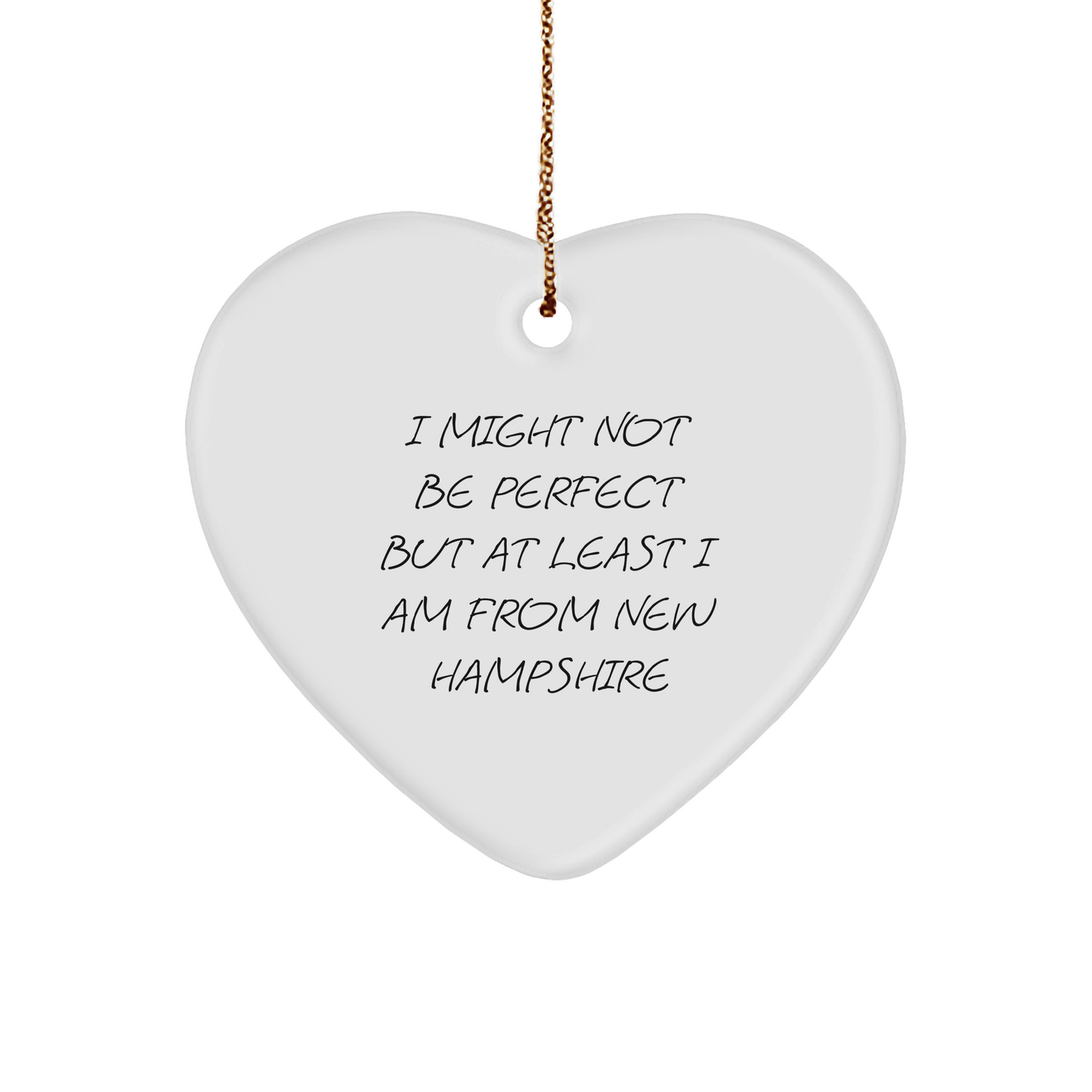 New Hampshire Proud Heart Ornament, Funny Gift from New Hampshire Gifts for Women, Christmas Decorations for Home - Image 1