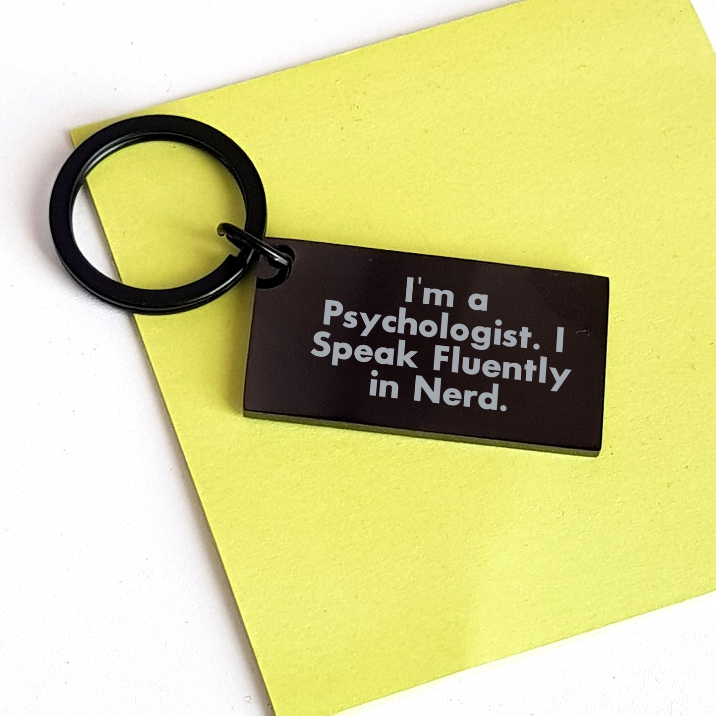 Funny Psychologist Gifts, I'm A Psychologist. I Speak Fluently In genius. Keychain, Stainless Steel, Father's Day Unique Gifts from Men to Psychologists - Image 3
