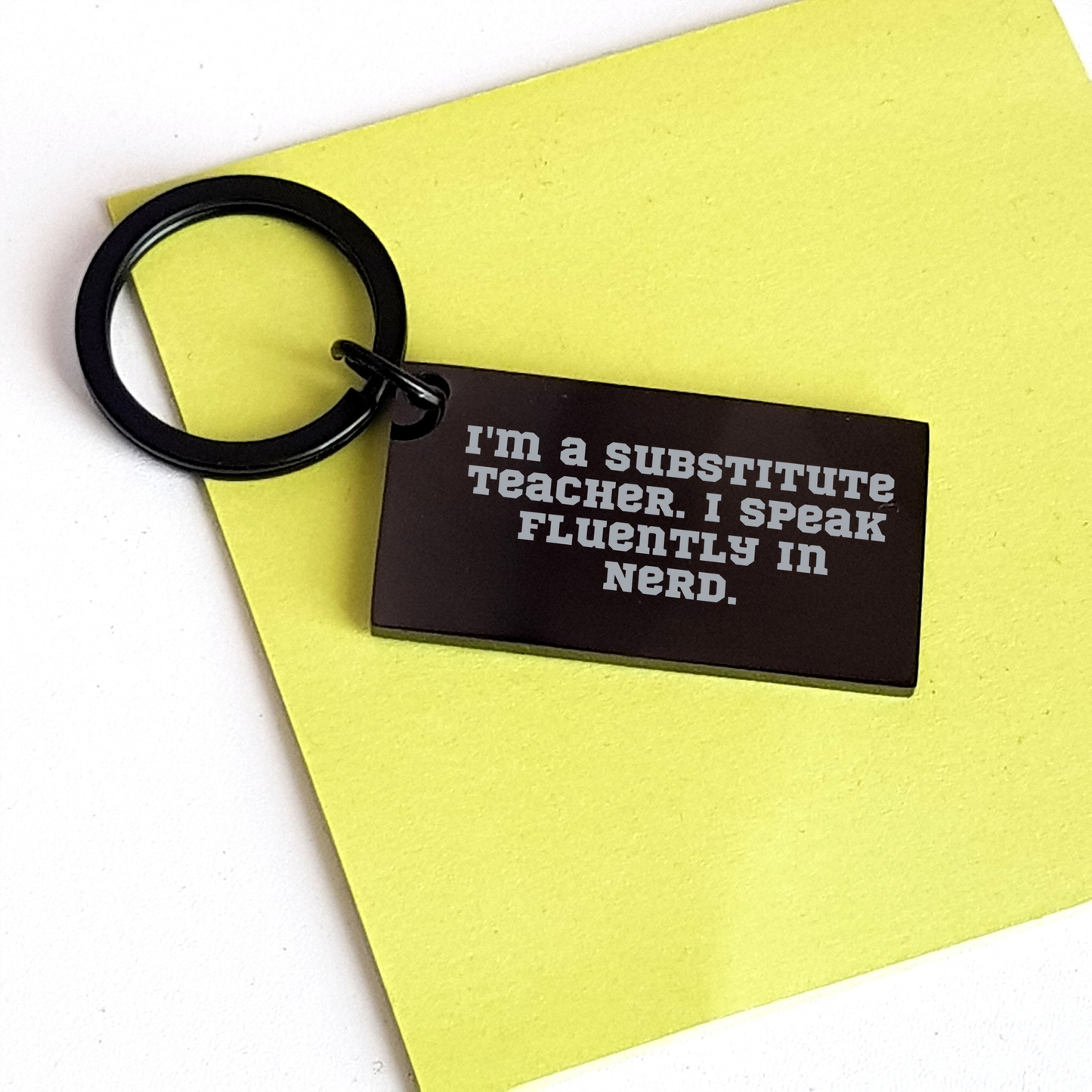 Fun Substitute Teacher Keychain Gifts from Men to Friends - 'I Speak Fluently In genius.' Keychain for Substitute Teacher's Father's Day Unique Gifts - Image 3