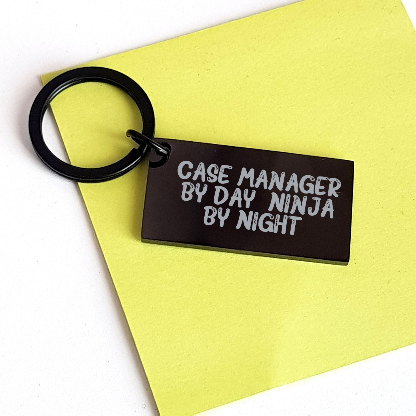 Case Manager Gifts, Funny Keychain, 'Case Manager By Day. Ninja By Night.' Engraved, Gifts from Family for Father's Day - Image 3