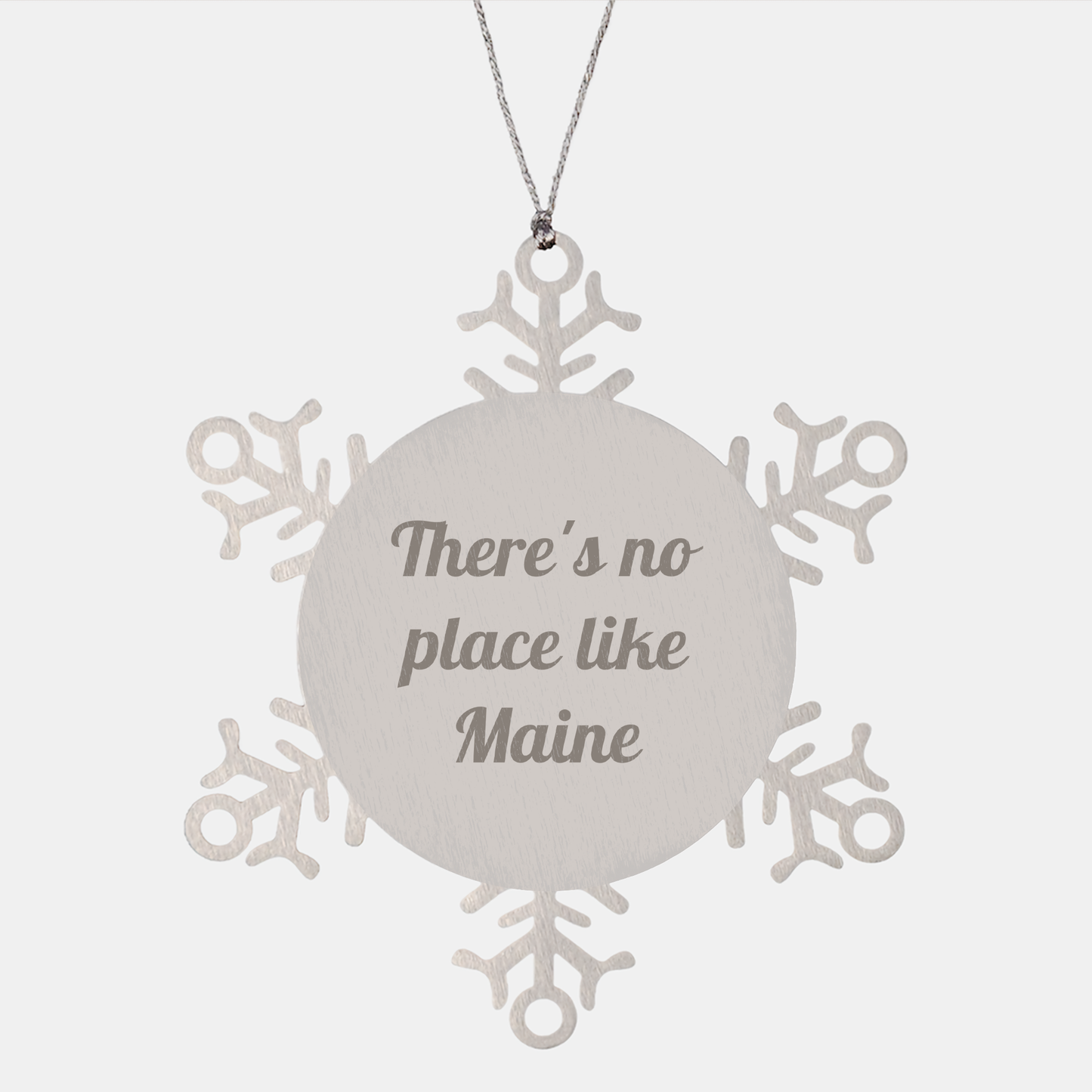 Maine Snowflake Ornament Gifts from Friends, 'There's No Place Like Maine' Christmas Unique Gifts for Men, Women, Family, Coworkers - Image 1