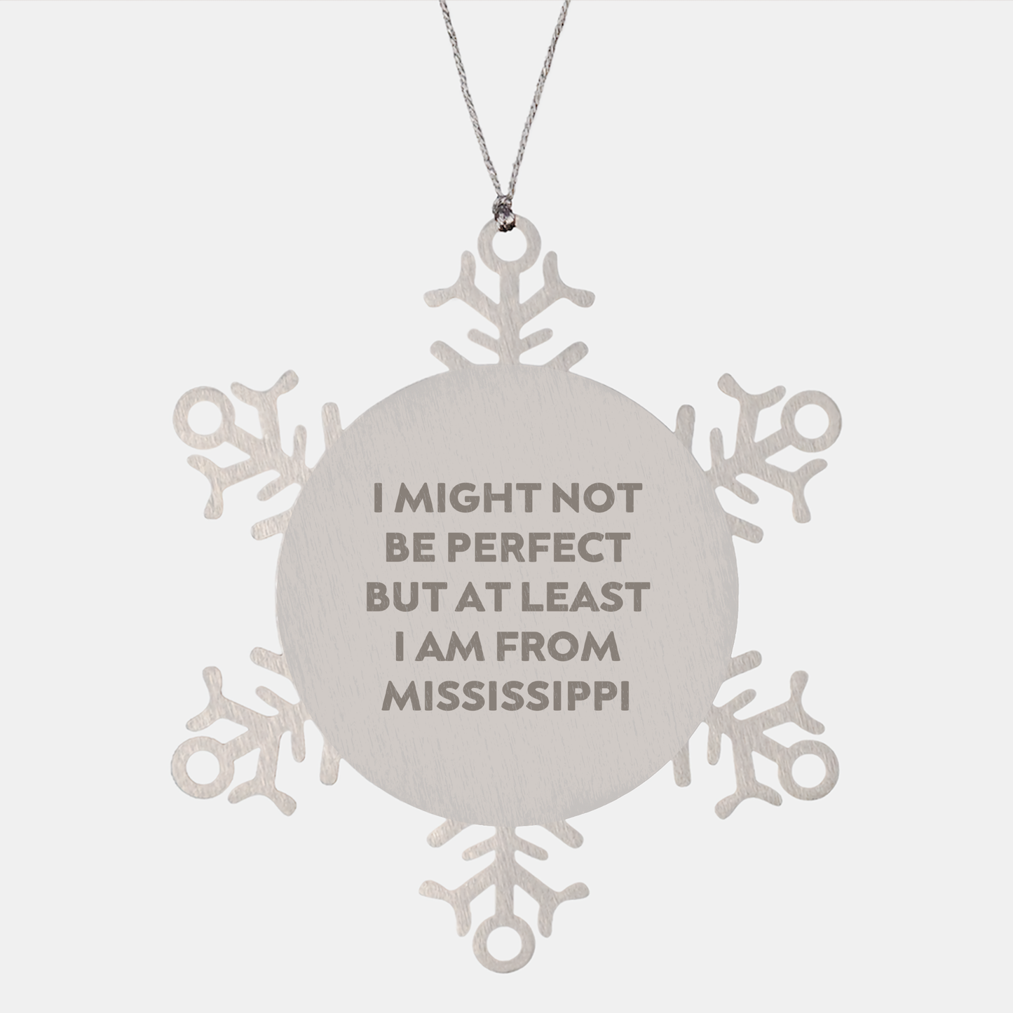 Mississippi Snowflake Ornament Gifts - Funny Quote Stem from Mississippi Christmas Tree Decoration for Mississippi Lovers, Gifts for Her, Gifts from Mississippi - Image 1