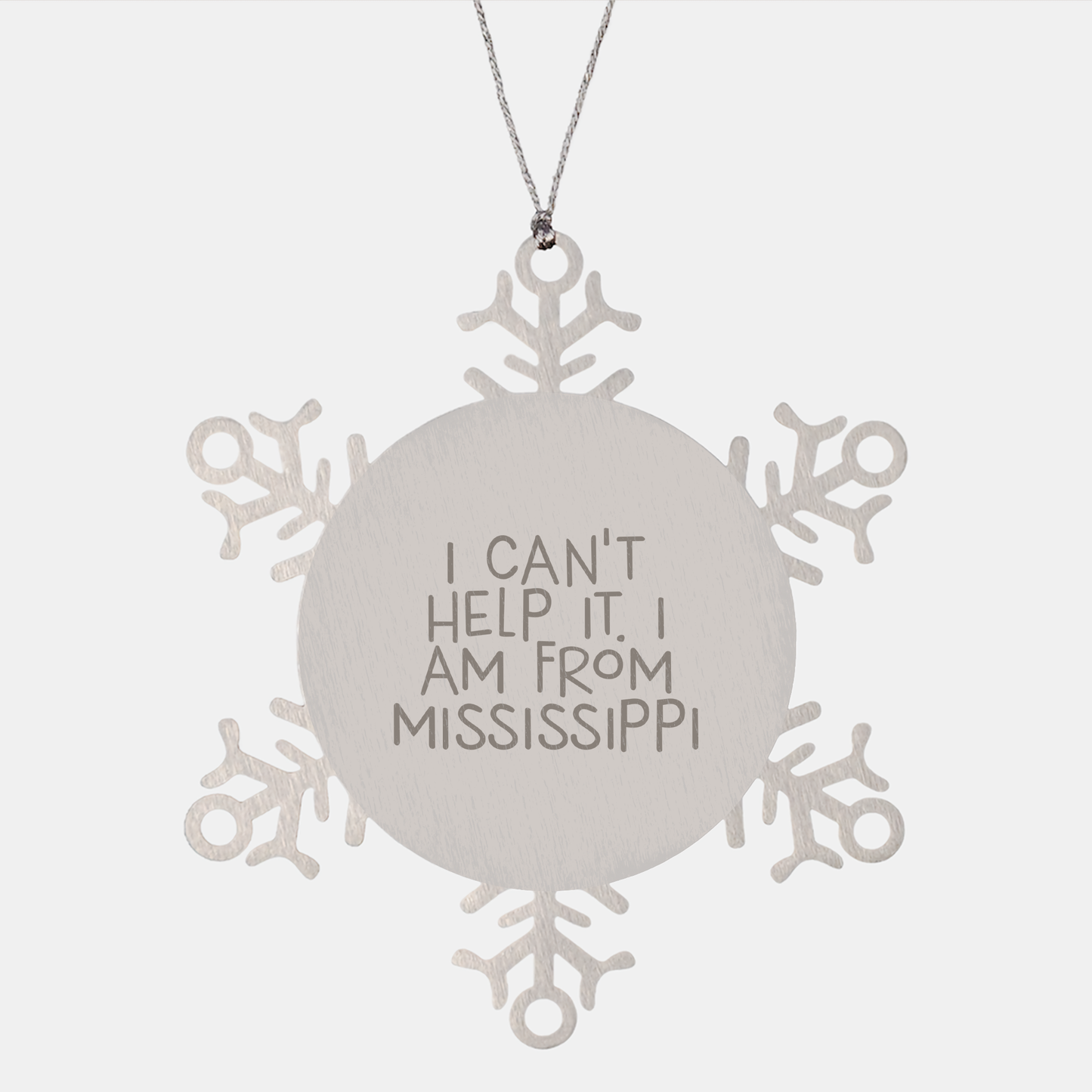 Mississippi Snowflake Ornament Gifts from Friends and Family, I Can't Help It, Christmas Unique Gifts - Image 1