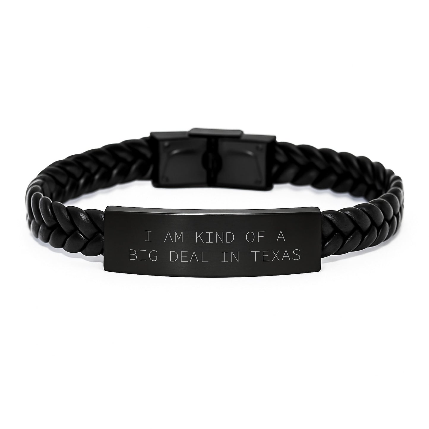Funny Texas Gifts for Men - 'I Am Kind Of A Prime Selection In Texas' Interlaced Leather Bracelet, Graduation Unique Gifts from Friends or Family - Image 1
