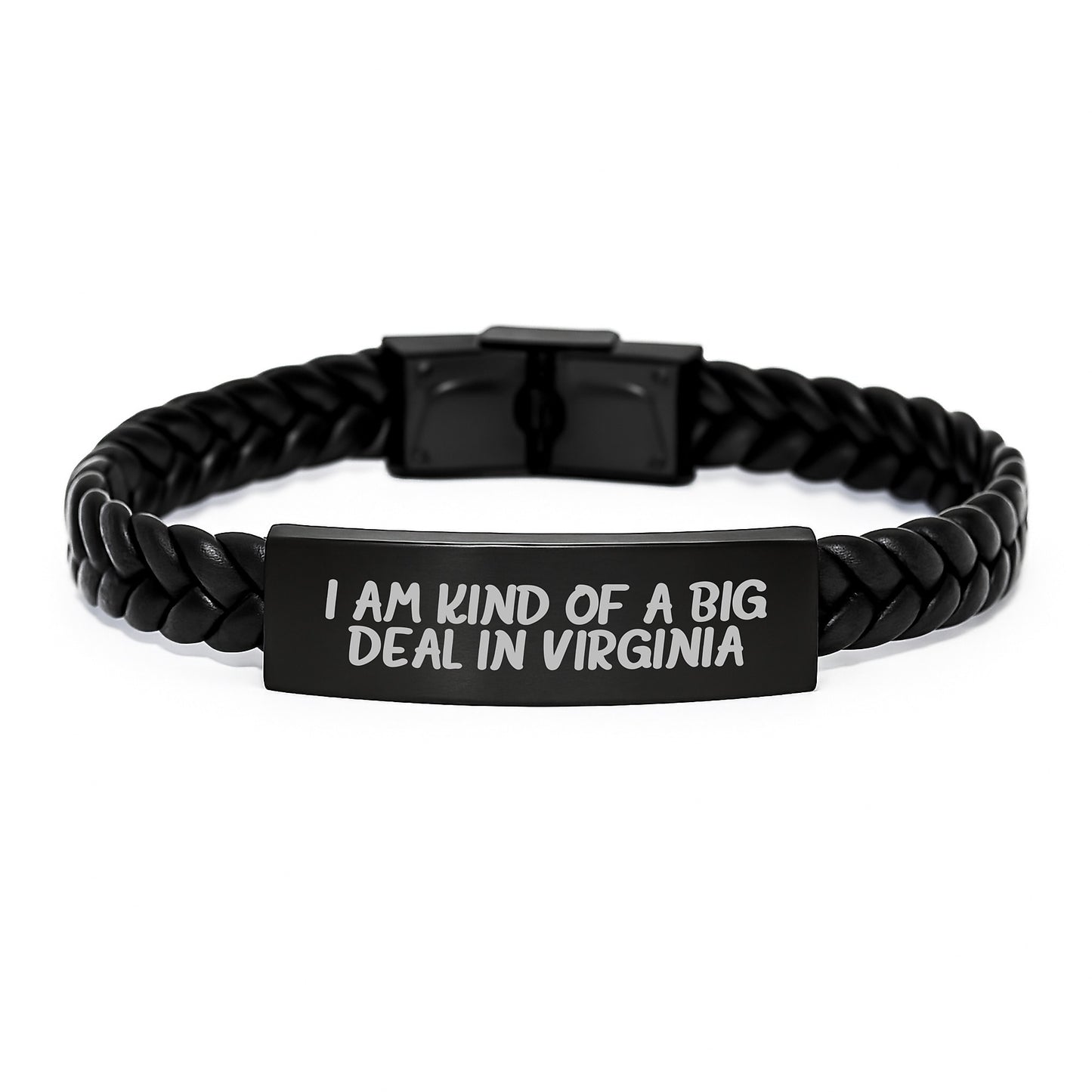 I Am Kind Of A Prime Selection In Virginia Interlaced Leather Bracelet Gifts for Men Women Friends Coworkers Family Graduation Unique Virginia Gifts - Image 1