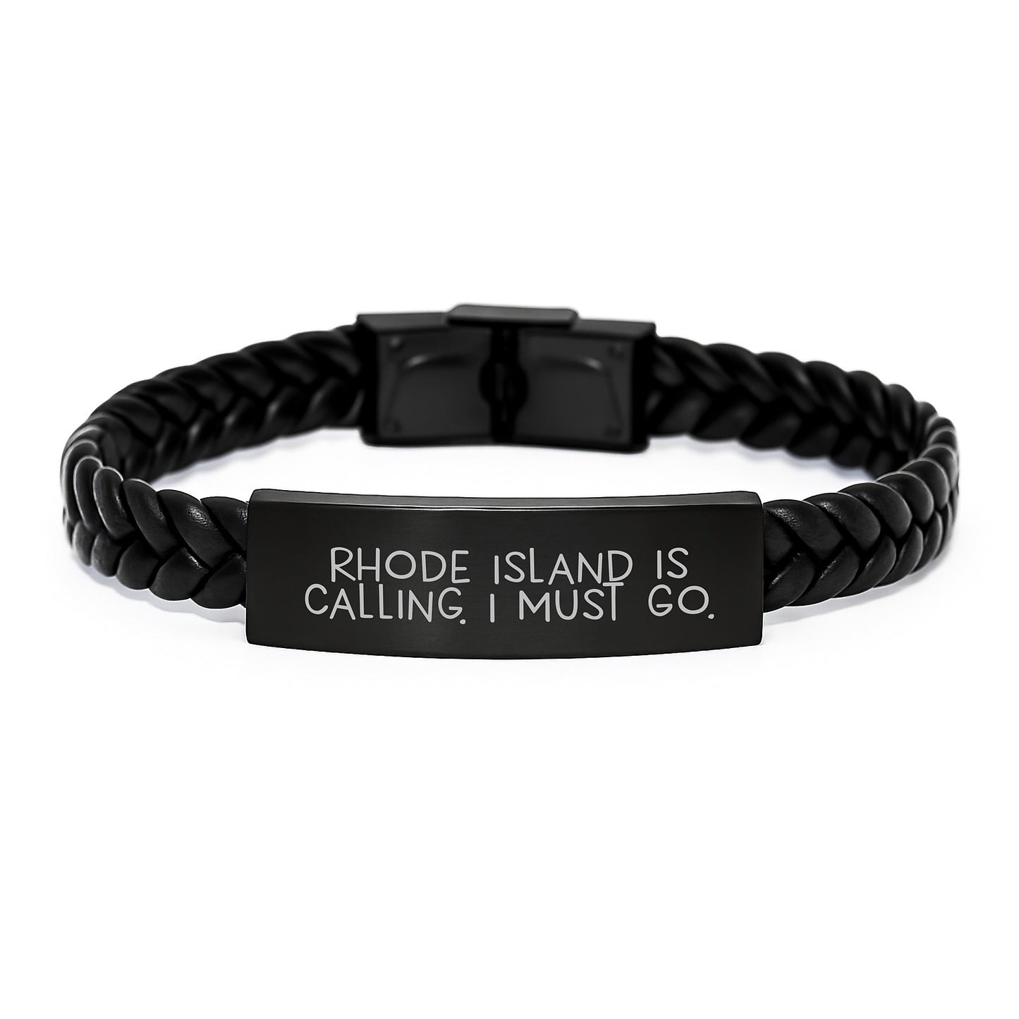 Rhode Island Calling Gifts for Men - Interlaced Leather Graduation Unique Presents from Friends - Image 1