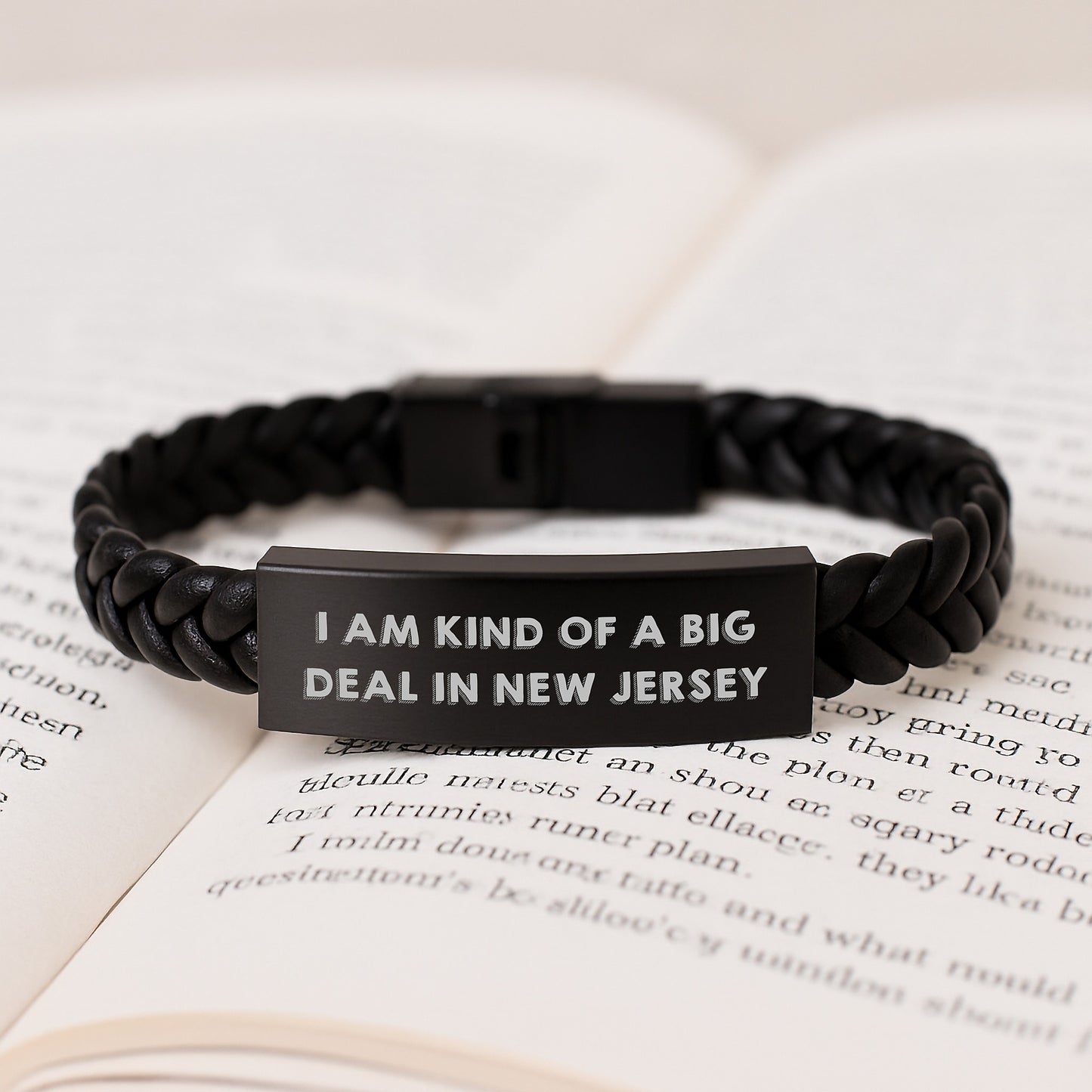 New Jersey Inspired Interlaced Leather Bracelets, Funny Quote Gifts for Men or Women, Gifts from New Jersey, Perfect Graduation Unique Gifts - Image 3