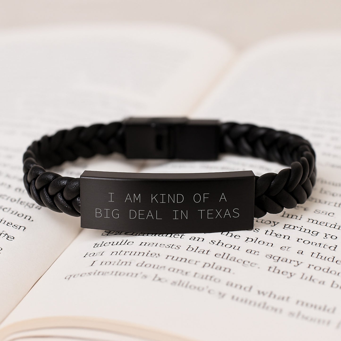 Funny Texas Gifts for Men - 'I Am Kind Of A Prime Selection In Texas' Interlaced Leather Bracelet, Graduation Unique Gifts from Friends or Family - Image 3