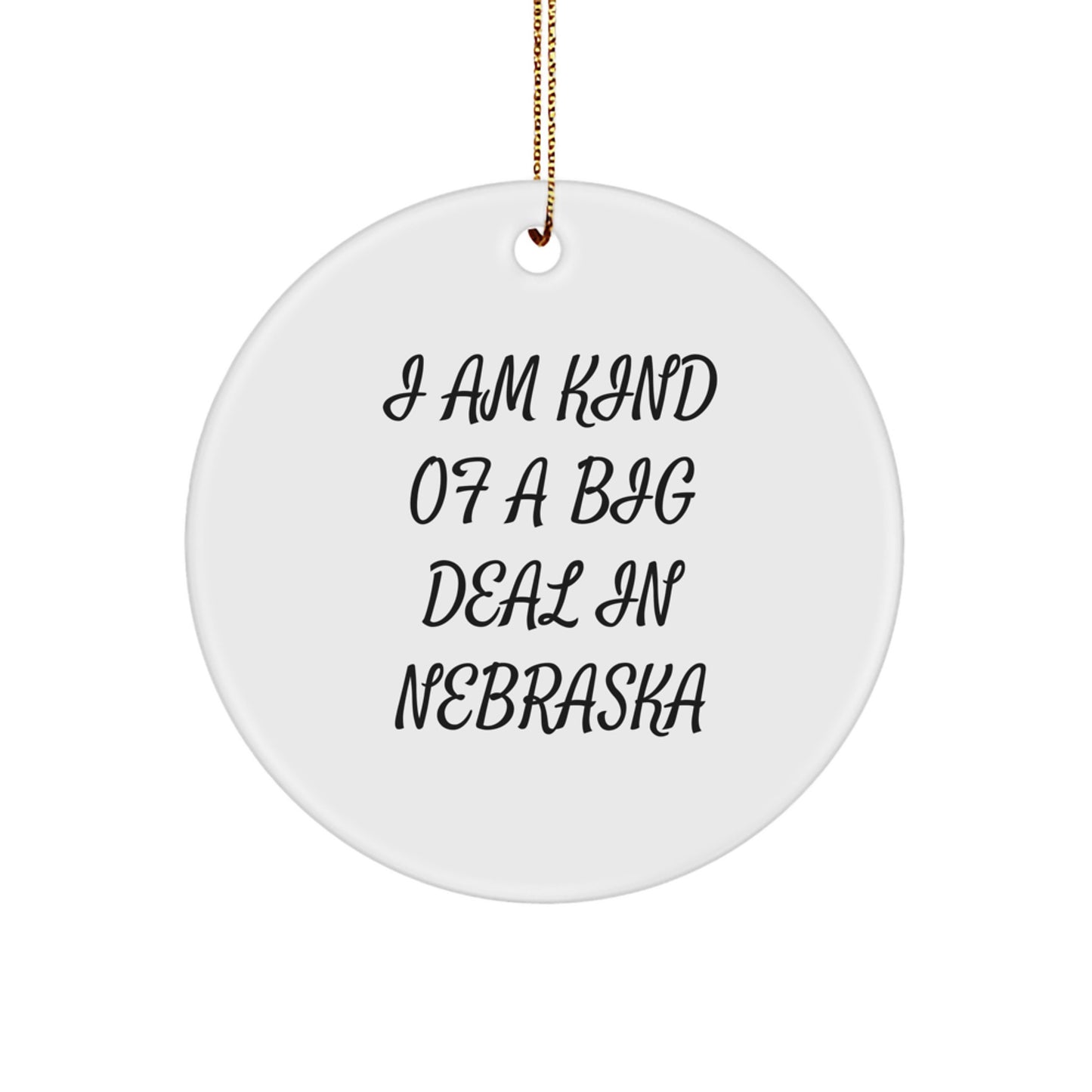 Funny Nebraska Quotes Circle Ornament Gifts from Friends for Nebraska Men, Women, Family, Unique Christmas Unique Gifts - Image 1