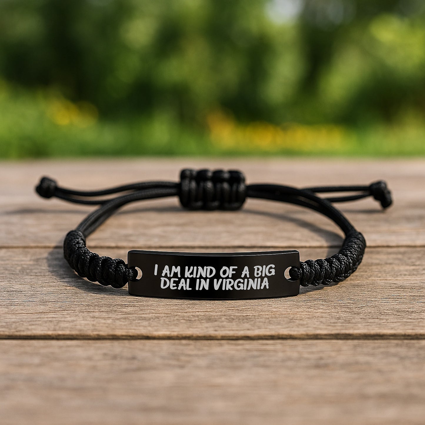 Funny Virginia Rope Bracelets Gifts from Friends to Graduates - I Am Kind Of A Prime Selection In Virginia Quote, Adjustable Black Rope Necklace - Image 2