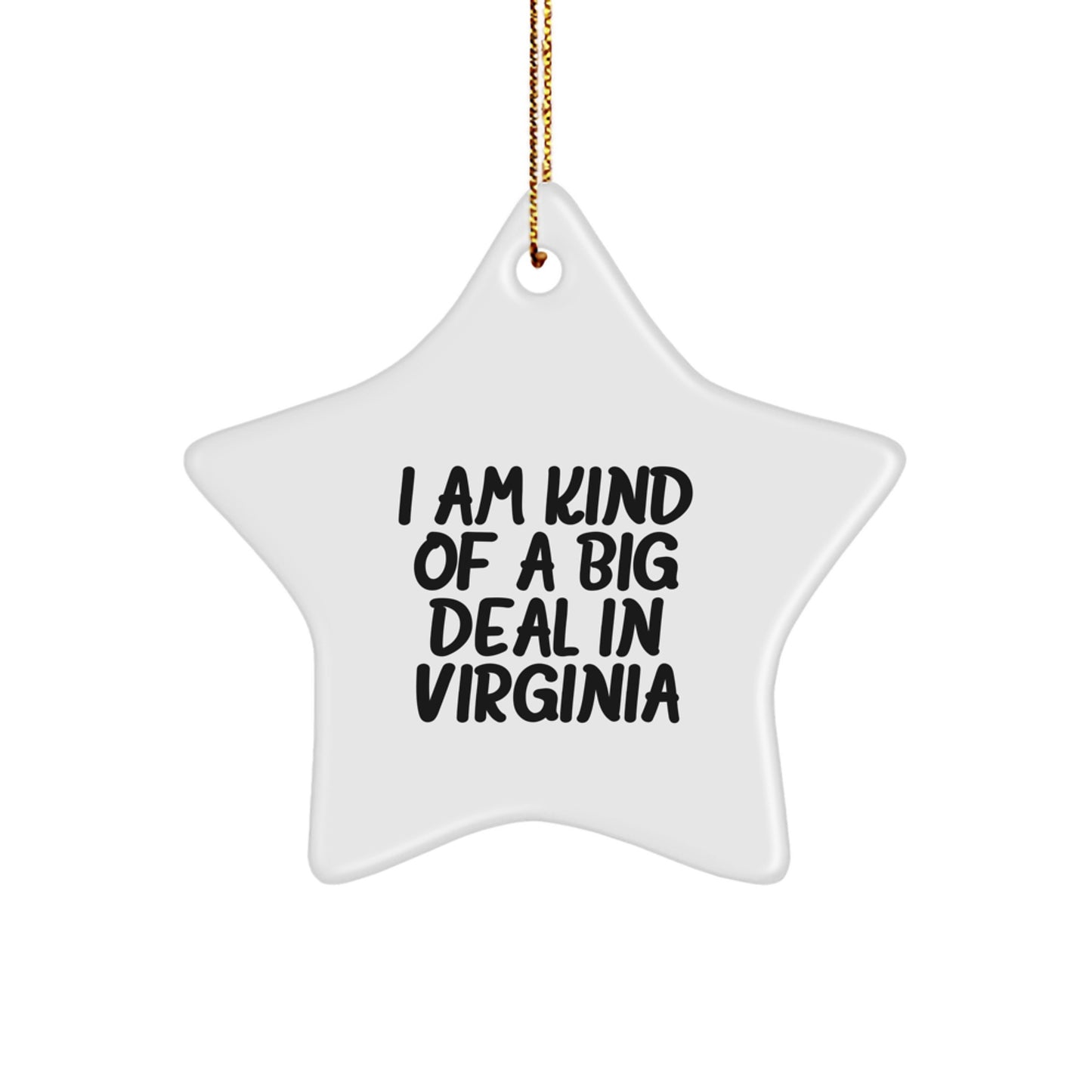 Virginia Proud Star Ornament, I Am Kind Of A Prime Selection In Virginia, Funny Gift for Friends and Family from Virginia, Perfect for Christmas - Image 1