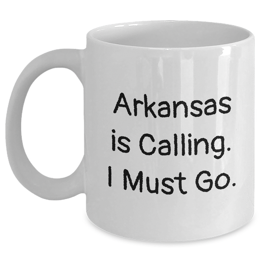 Arkansas Calling Funny White Coffee Mugs for Father's Day Unique Gifts from Friends to Family - Main