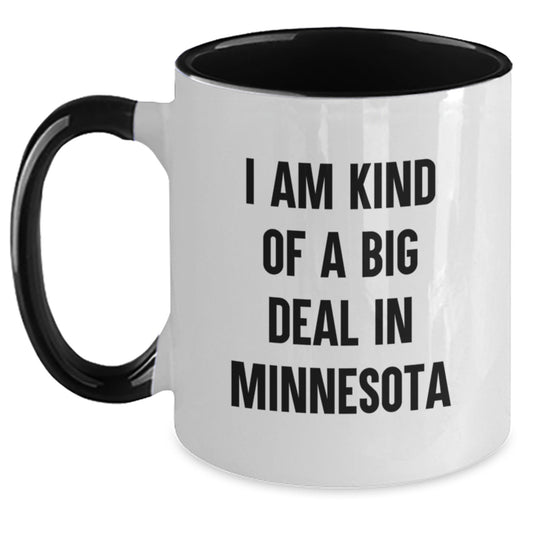 Minnesota Humor Gifts for Men from Friends, Funny Quote Two Tone Coffee Mug for Graduation - Main