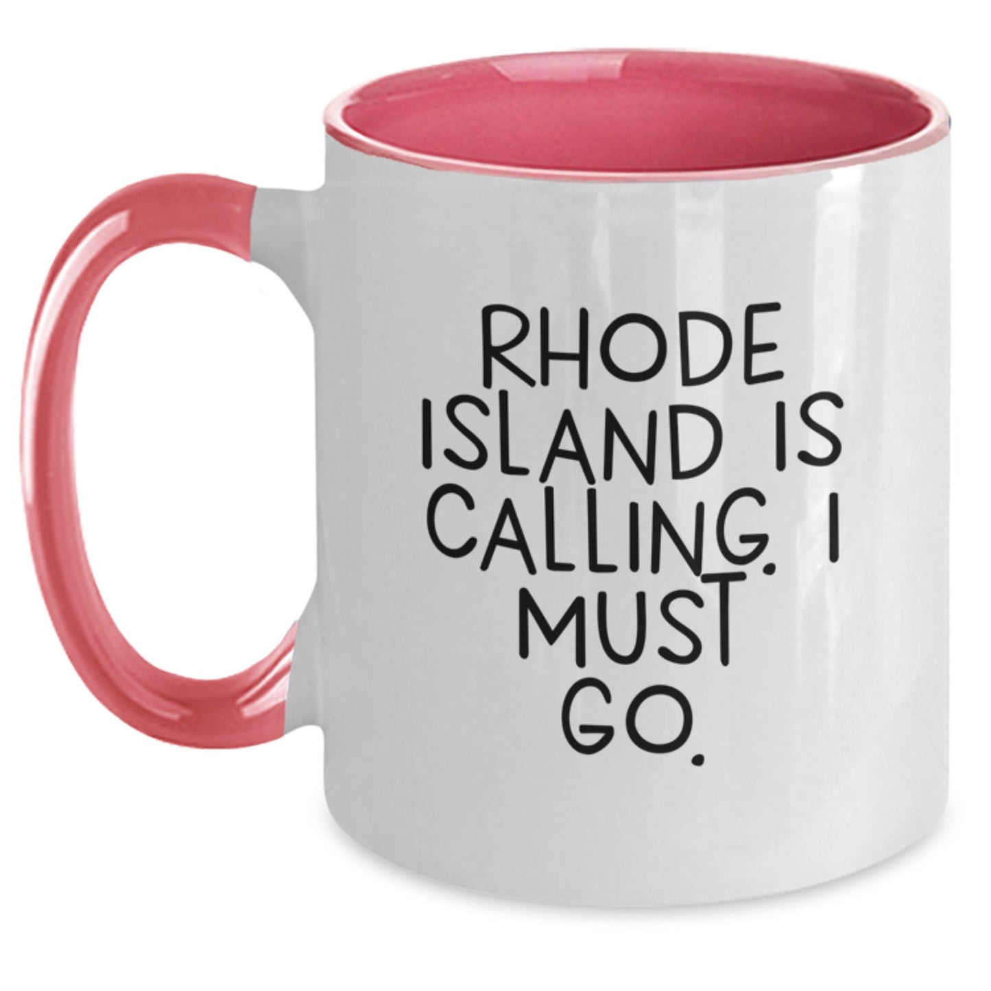 Rhode Island Gifts, Funny Two Tone Coffee Mugs for Graduation, 'Rhode Island Is Calling. I Must Go.' Quote, Gifts from Friends, Gifts for Rhode Island Enthusiasts, Unique Graduation Gifts - Main