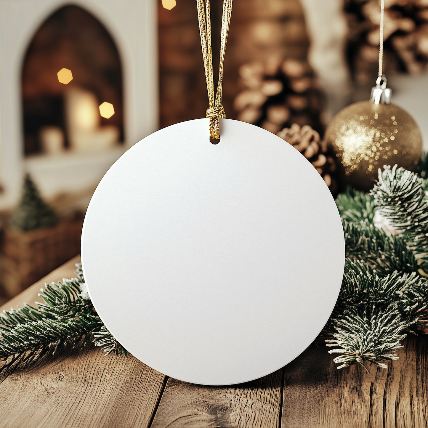 Funny Electrician Christmas Unique Gifts | Gifts for Electrician | Coffee Gives Me My Electrician Power | Electrician Circle Ornament | Gifts from Santa | White Glossy Sturdy MDF Circle Ornament - 3" - Image 3