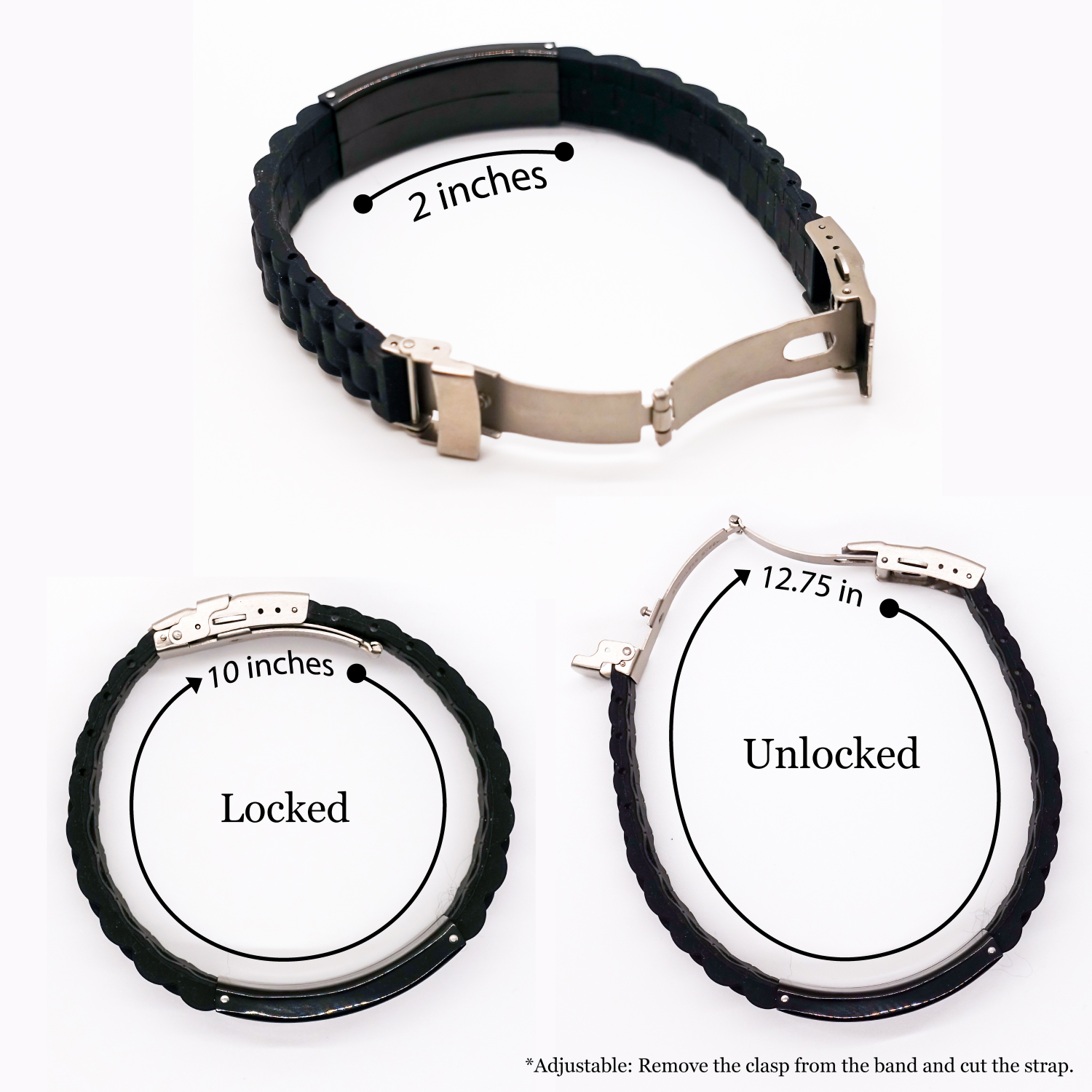 'Figure It Out Yourself' - Auditor Gifts for Father's Day - Glide lock Clasp Bracelet from Men for Men - Adjustable Black Stainless Steel and Silicone - Gifts from Friends for Auditor - Image 4