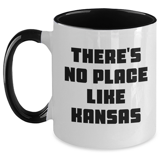 Kansas Gifts, Funny Quote Two Tone Coffee Mug, Gifts from Friends and Family for Father's Day - Main