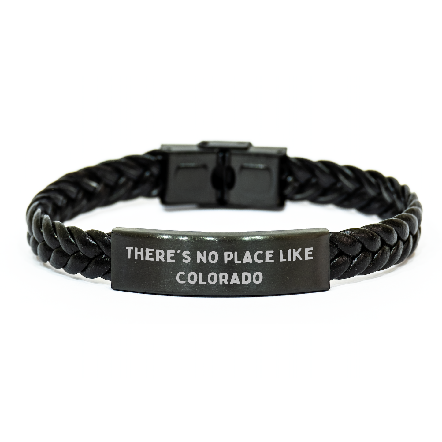 Colorado Gifts for Men - Interlaced Leather Bracelet with 'There's No Place Like Colorado' Quote - Gifts from Dad - Father's Day Unique Gifts - Image 1