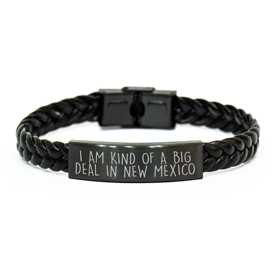 Funny New Mexico Gifts, I Am Kind Of A Prime Selection Interlaced Leather Bracelet for Men, Women, Friends, Coworkers, Family, Graduation Unique Gifts from New Mexico - Image 1