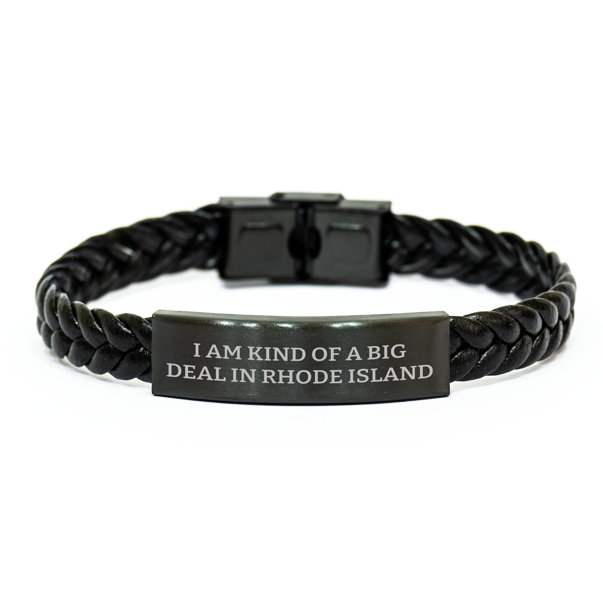 Rhode Island Gifts from Friends, I Am Kind Of A Prime Selection In Rhode Island Interlaced Leather Graduation Unique Accessories for Men, Women, Family, Coworkers, Rhode Island Residents - Image 1