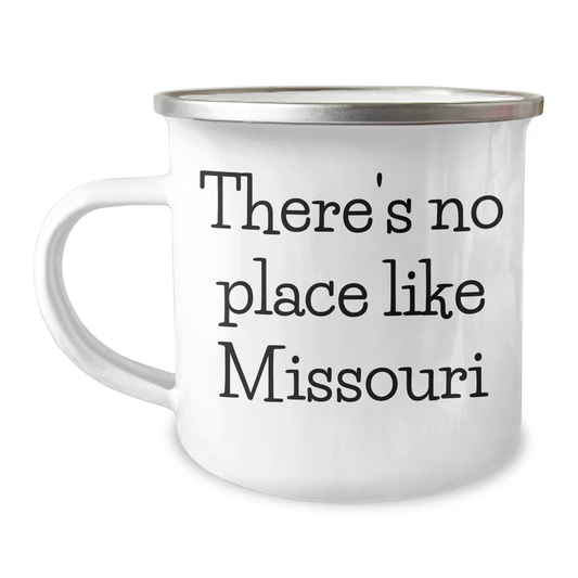 Missouri Proud Camping Mug, Funny Quote Gifts for Dad, Father's Day Unique Gifts from Friends or Family, 12 oz Stainless Steel Enamel - Image 1