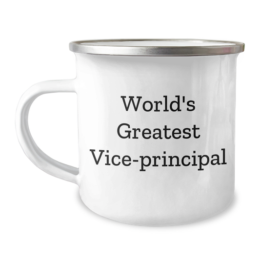 Funny World's Greatest Vice-Principal Gifts for Father's Day, Camping Mug from Friends, 12 oz Stainless Steel with Enamel Finish, Hand Wash Recommended - Image 1