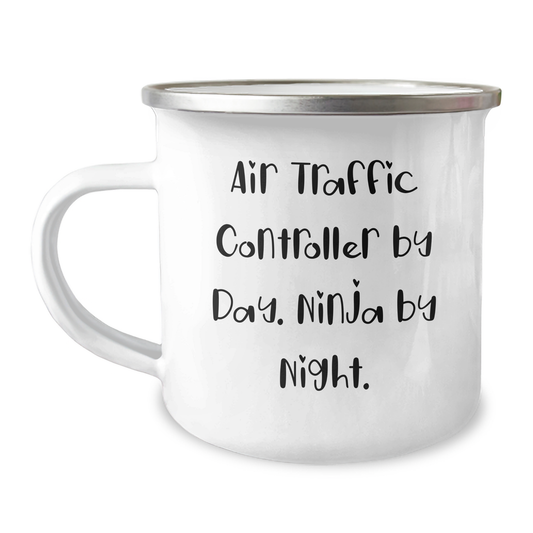 Air Traffic Controller Ninja Gifts from Men for Father's Day, Camping Mug with Funny Quote 'Air Traffic Controller By Day. Ninja By Night.', Unique Father's Day Unique Gifts - Image 1
