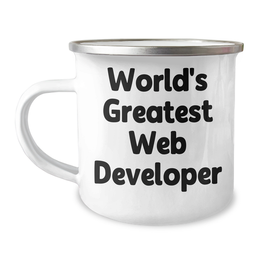 Funny Web Developer Gifts from Men - World's Greatest Web Developer Camping Mug for Mother's Day, Unique and Humorous Present for Women, Friends, Coworkers, or Family - Image 1