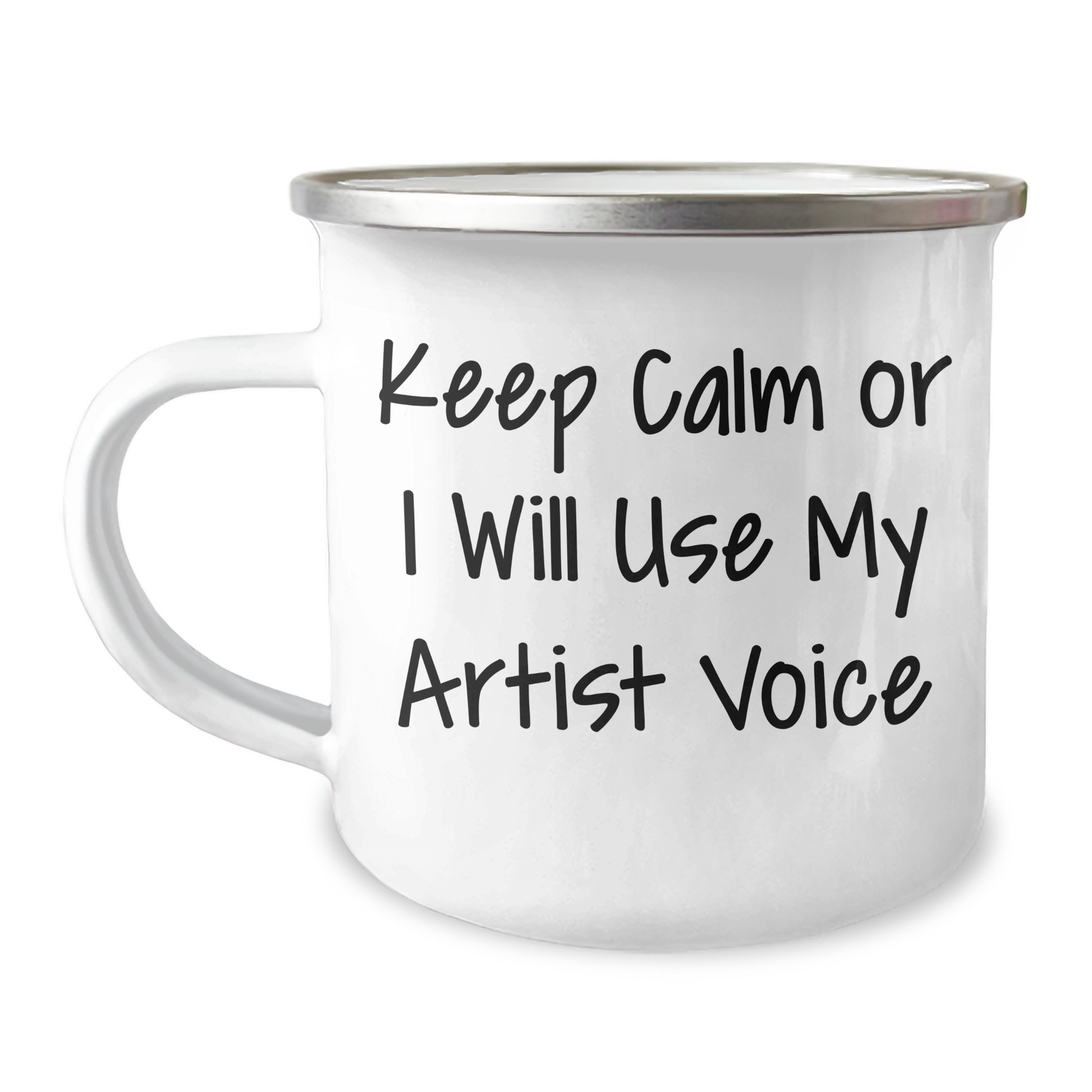 Funny Artist Gifts for Him - Keep Calm Or I Will Use My Artist Voice Camping Mug, Unique Father's Day Present from Friends - Image 1