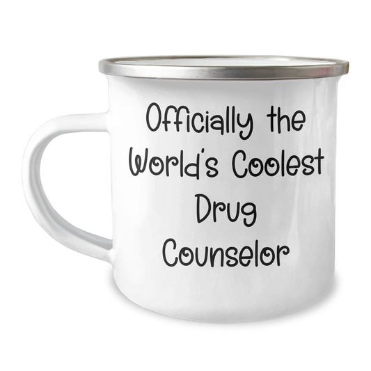Funny Drug Counselor Gifts from Men to Mother's Day Unique Gifts for World's Coolest Drug Counselor Camping Mug - Image 1