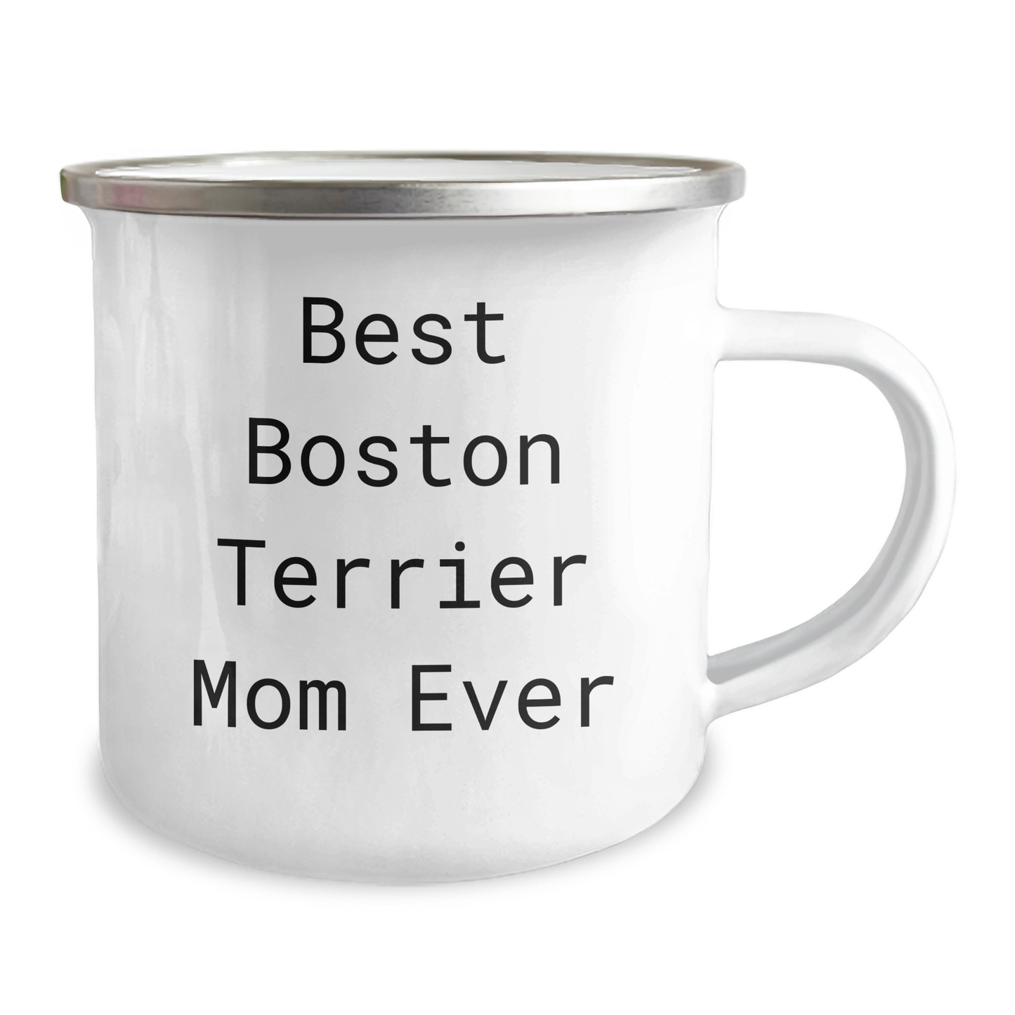 Boston Terrier Dog Lovers Gifts: Best Boston Terrier Mom Ever Enamel Camping Mug for Father's Day - Gifts from Mom to Dad - Image 2