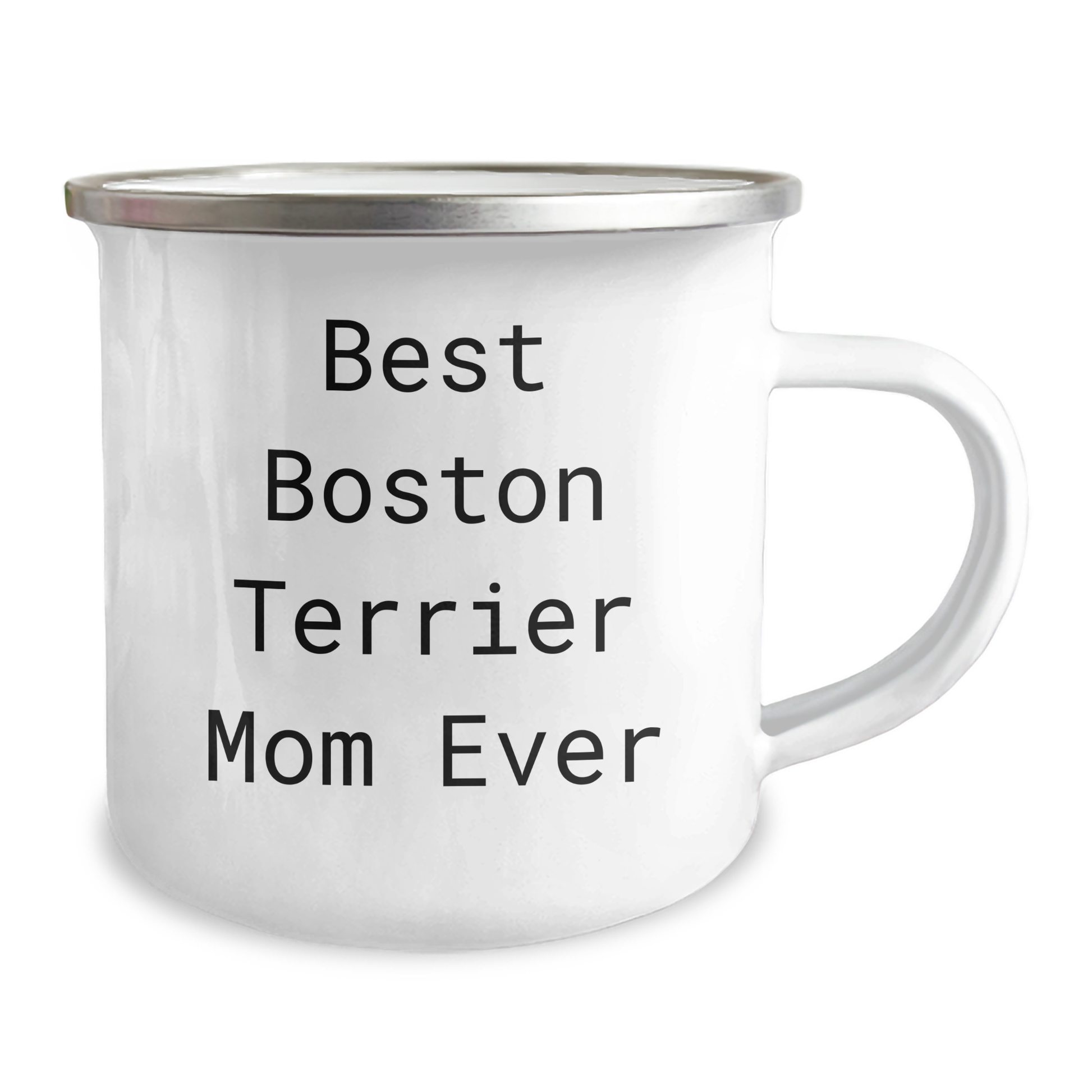Boston Terrier Dog Lovers Gifts: Best Boston Terrier Mom Ever Enamel Camping Mug for Father's Day - Gifts from Mom to Dad - Image 2