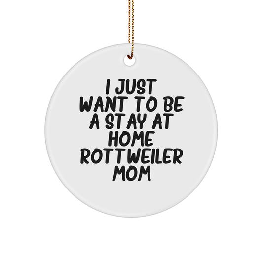 Rottweiler Dog Gifts, Funny Quote Circle Ornament, Christmas Memorable Present for Rottweiler Mom, Gifts from Friends to Family, Inspirational Home Decor for Pet Lovers - Image 1