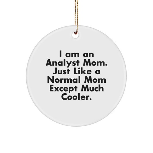 Funny I Am An Analyst Mom Gifts for Christmas | Unique Circle Ornament for Analyst Mom - Gifts from Mom to Analyst Friends with Inspirational Quote - Image 1